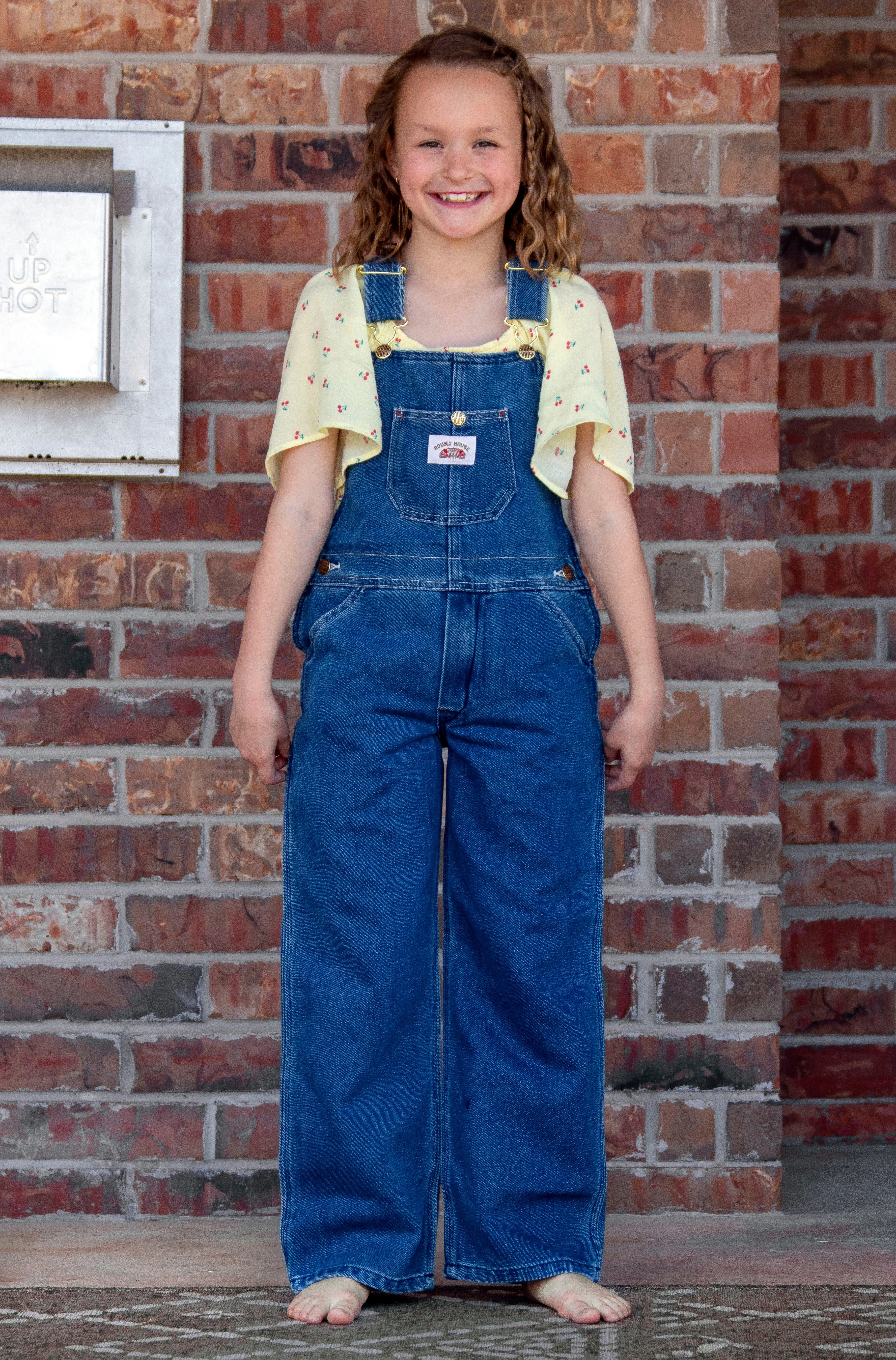 #7 Kid's Stonewashed Blue Denim Bib Overalls - IRREGULARS