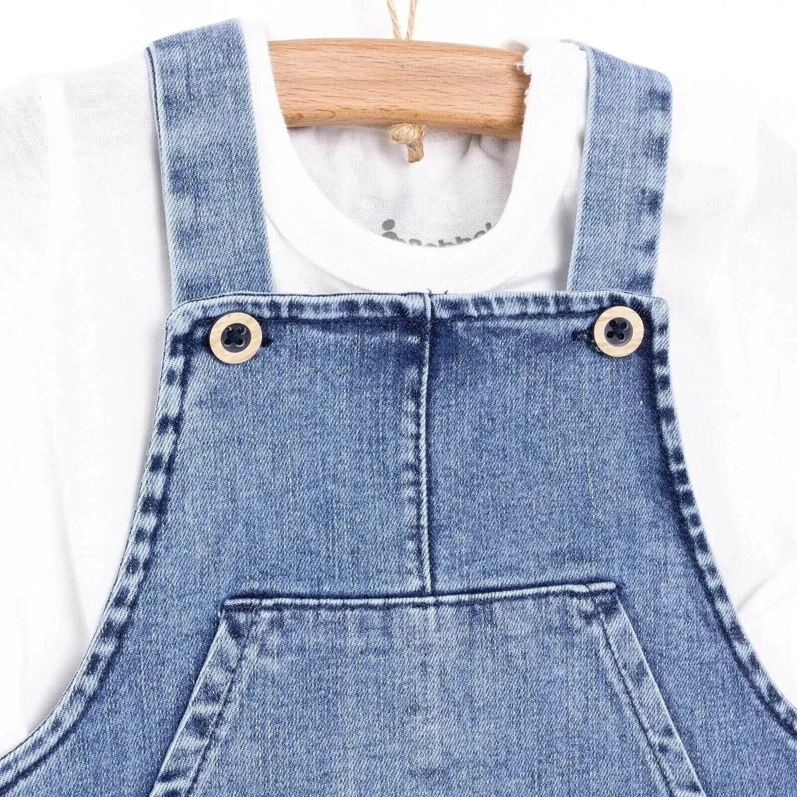 Bebbek Basic Denim Salopet Overalls - Indigo