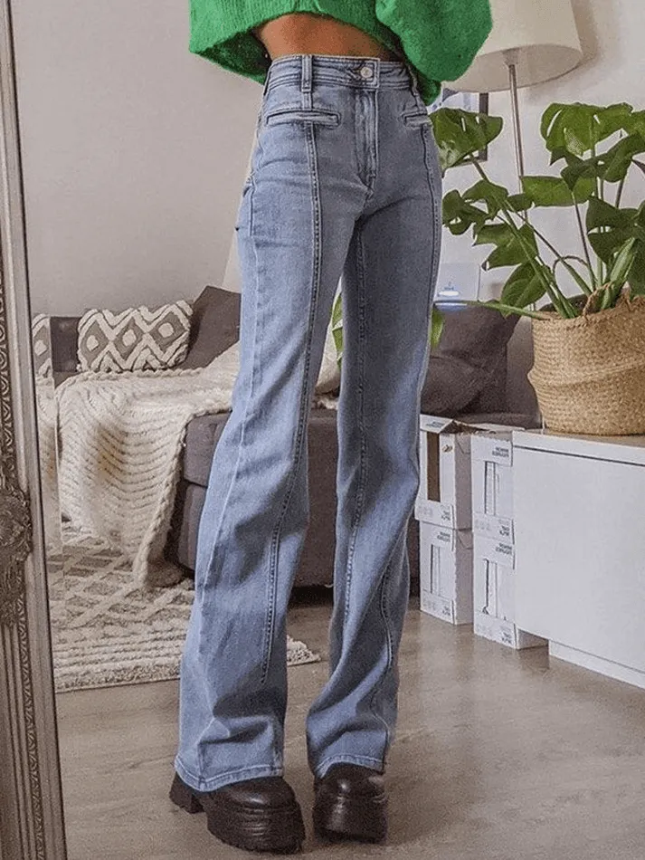 Bonnyshow Back Star Patchwork Jeans