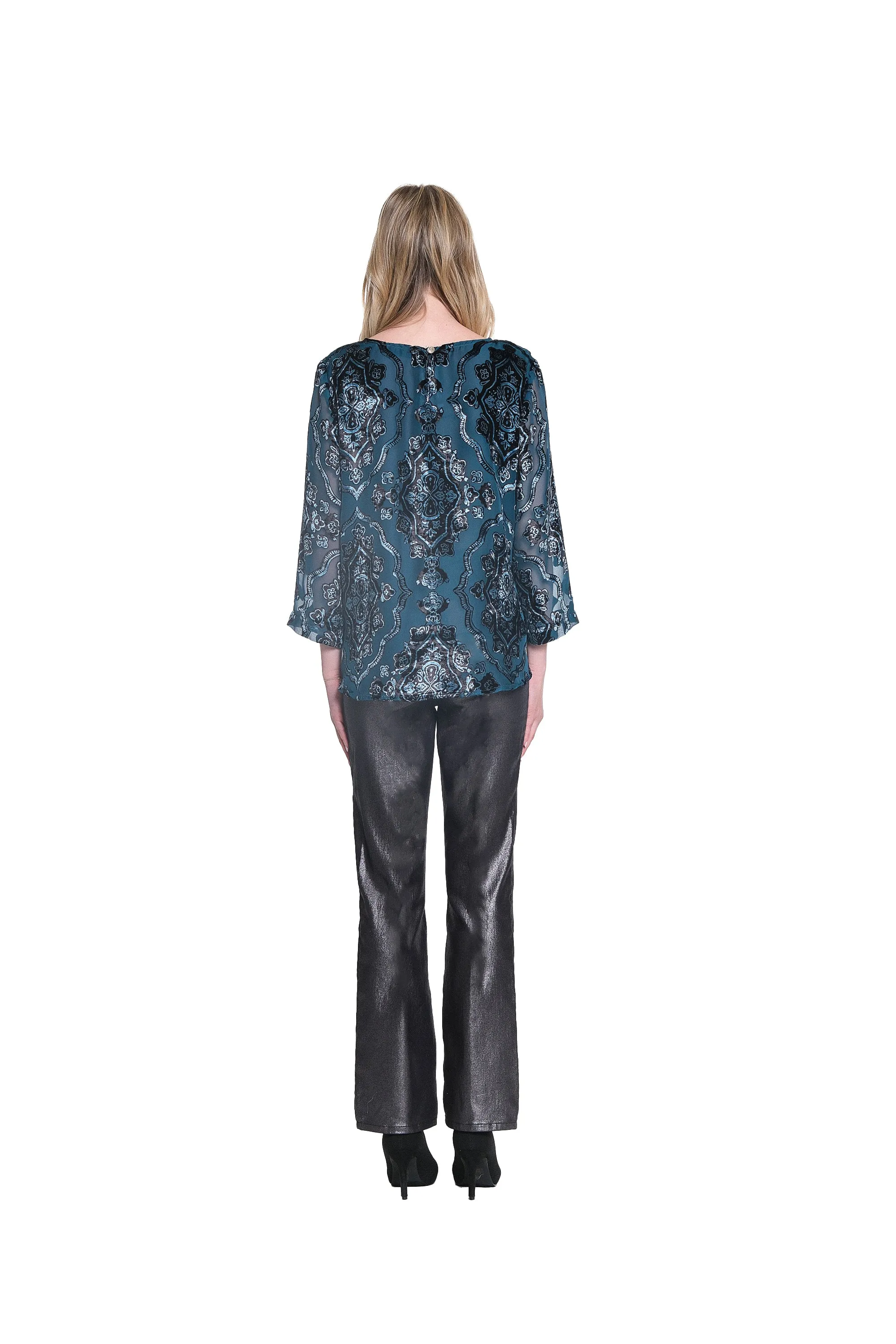 BURNOUT PRINT TOP WITH SIDE POCKETS - Multi