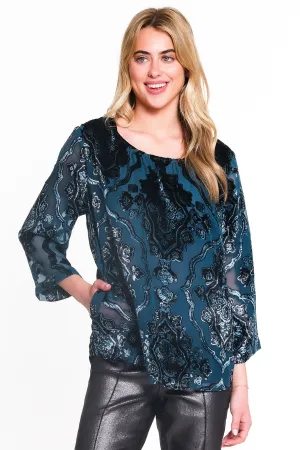 BURNOUT PRINT TOP WITH SIDE POCKETS - Multi