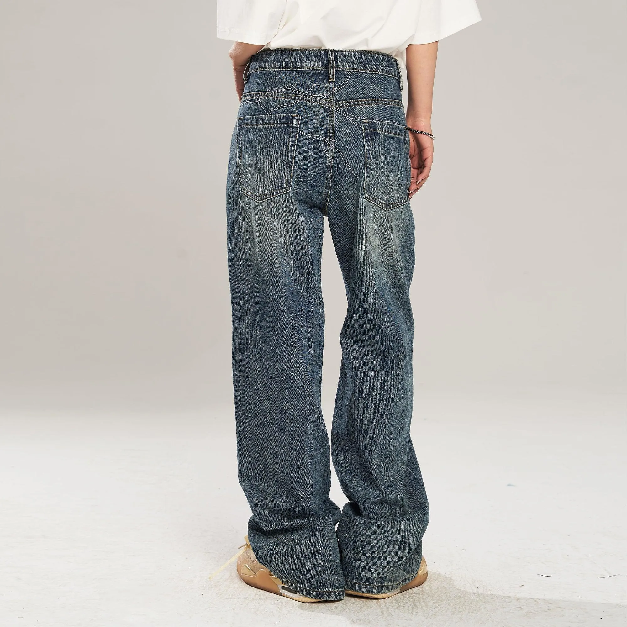 Classic Washed Straight Leg Jeans