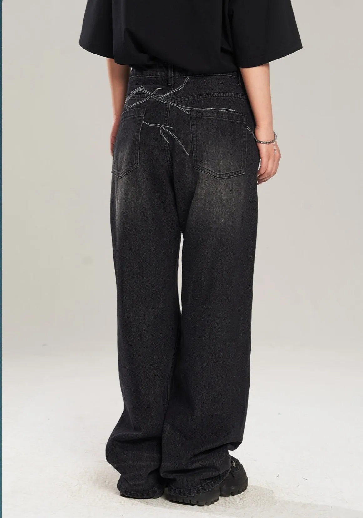 Classic Washed Straight Leg Jeans