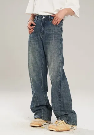 Classic Washed Straight Leg Jeans