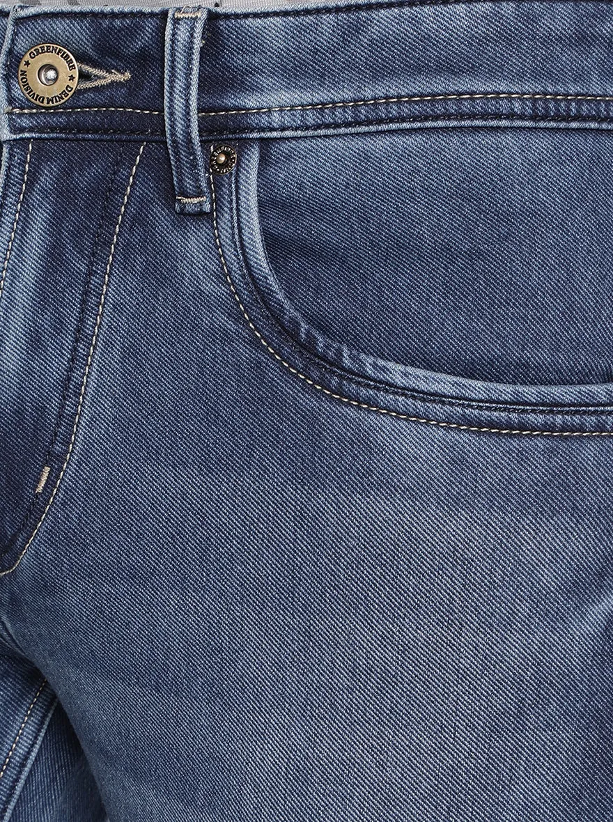 Cloud Blue Solid Narrow Fit Jeans | Greenfibre