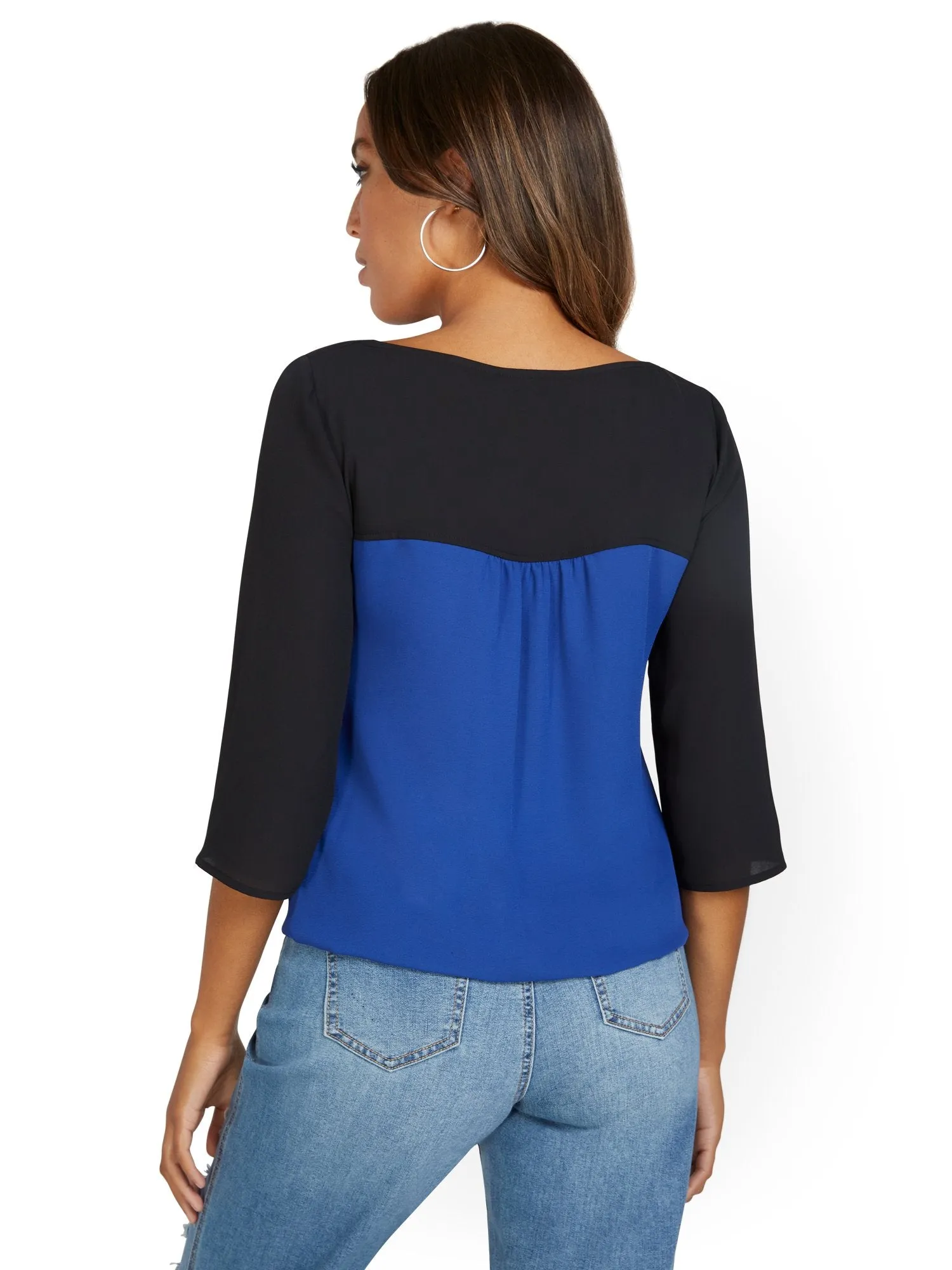 Colorblock Banded Blouse