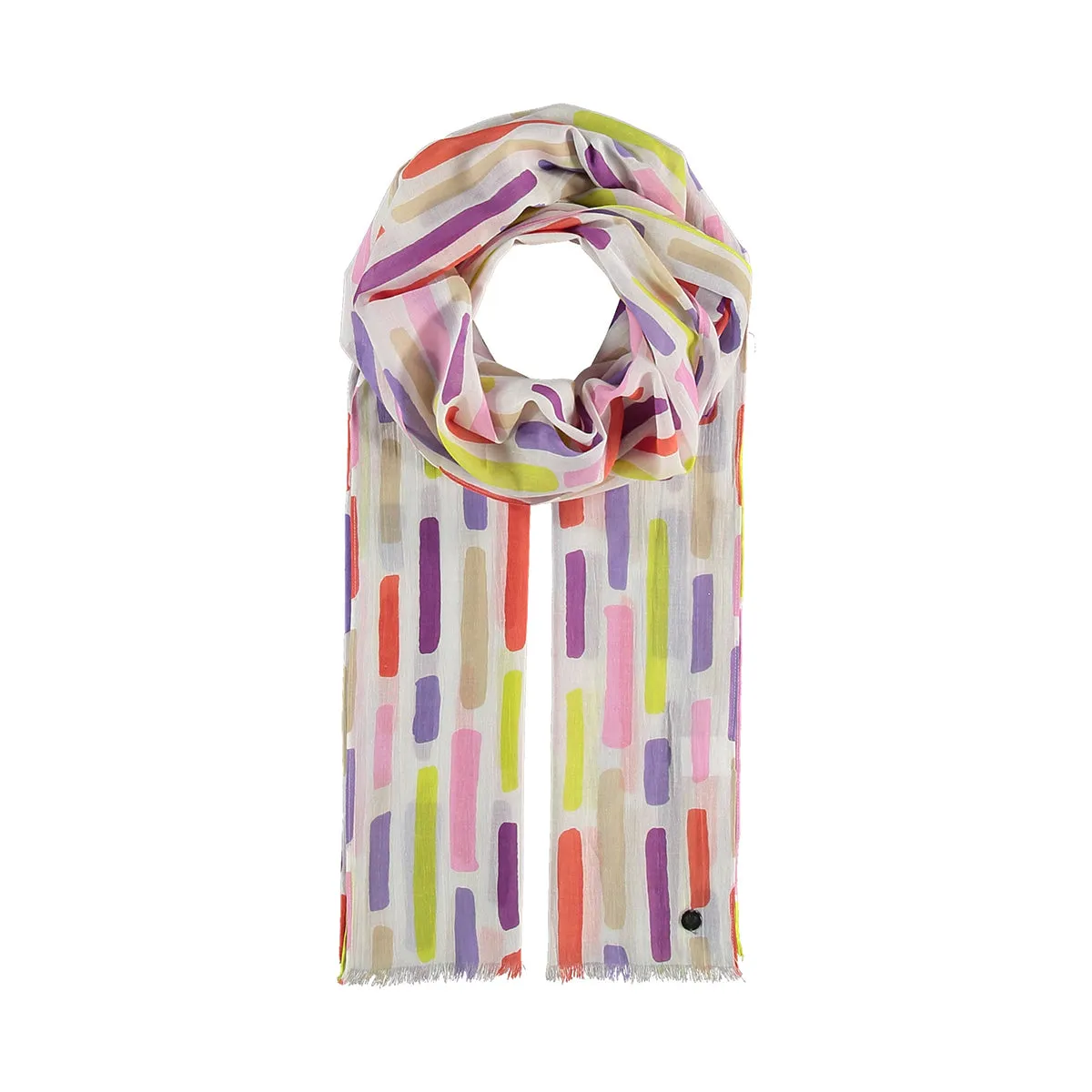 Dash Stripe Cotton Print Scarf