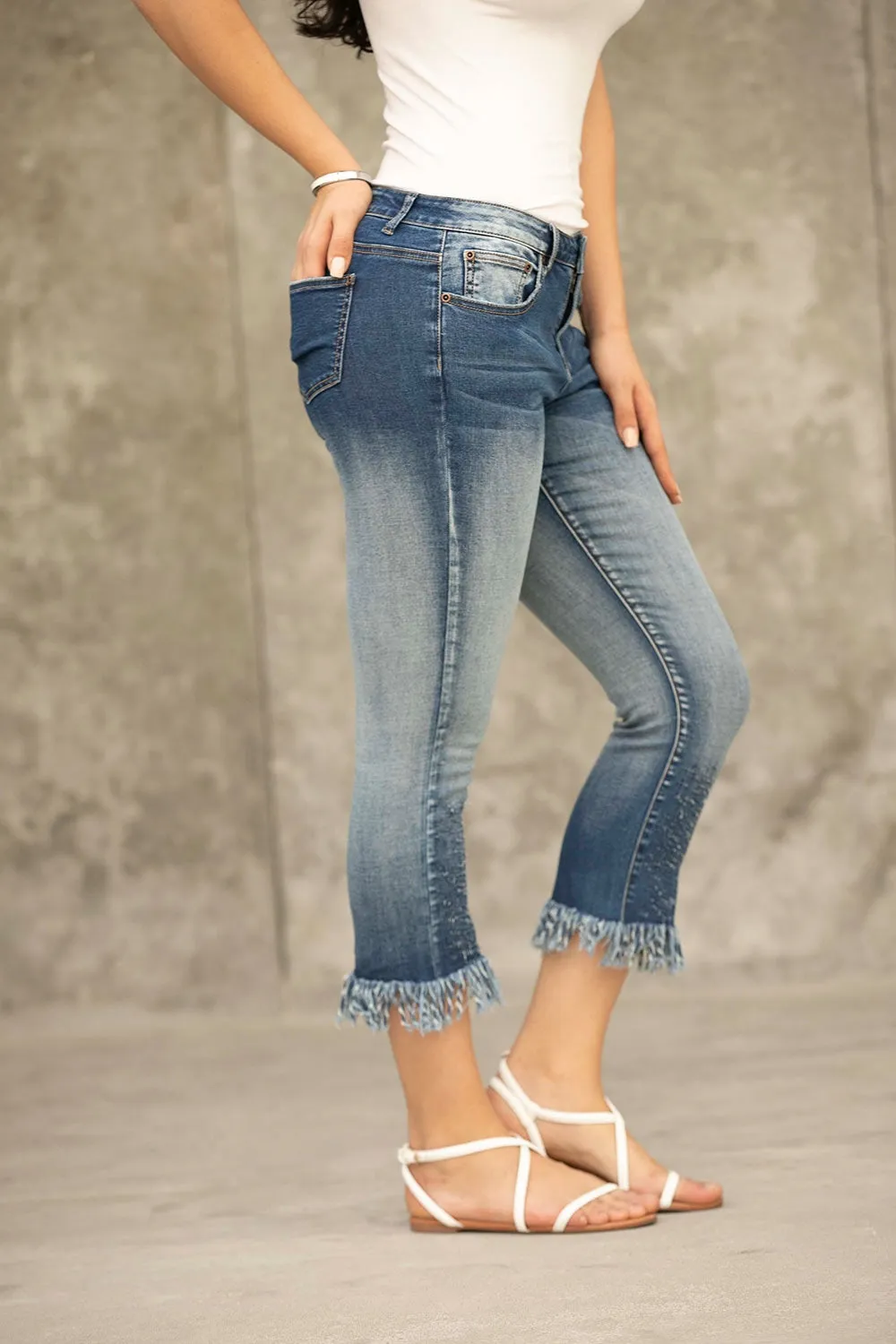 Denim With Frayed Fringe