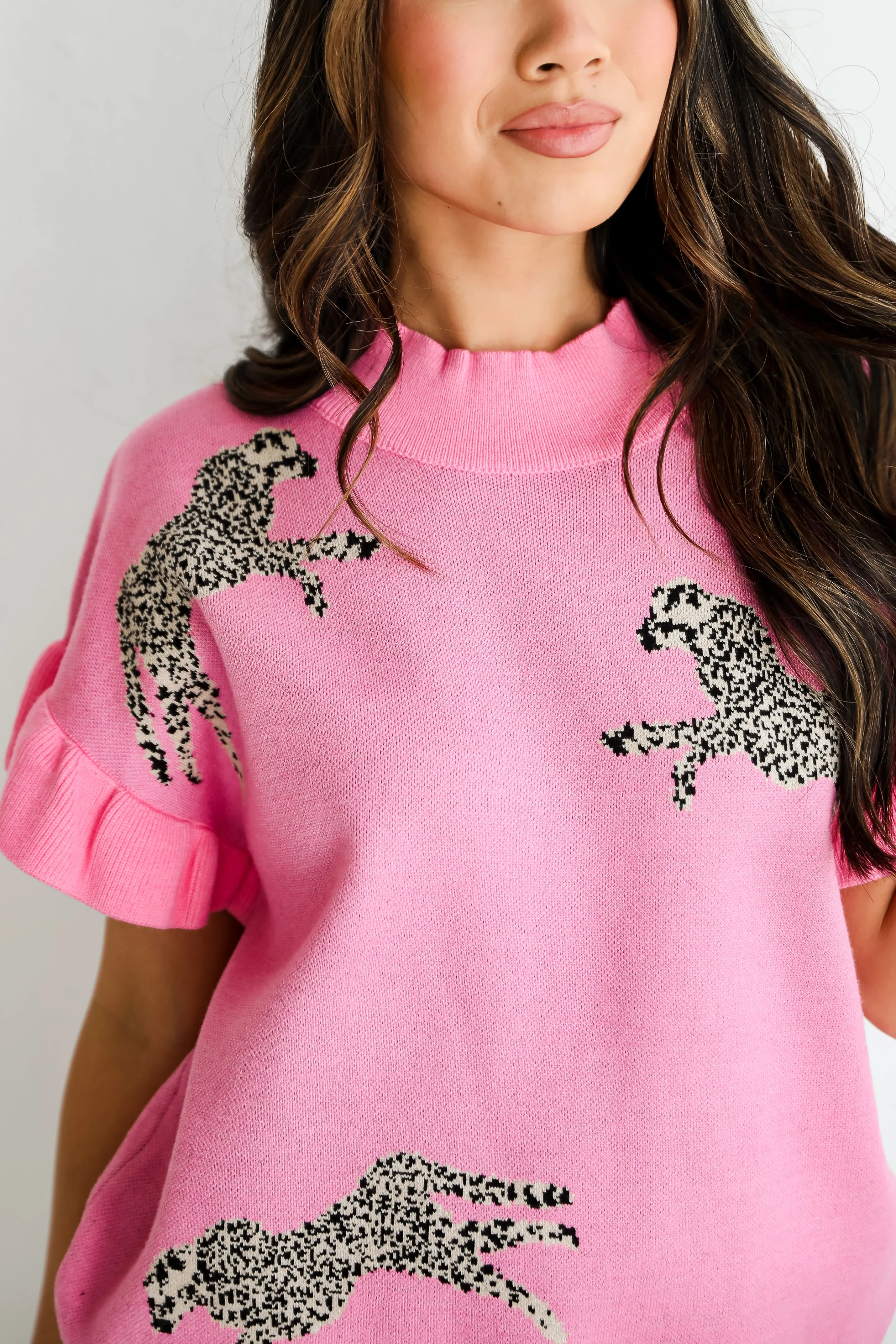 FINAL SALE - Wildly Sweet Pink Cheetah Sweater Top