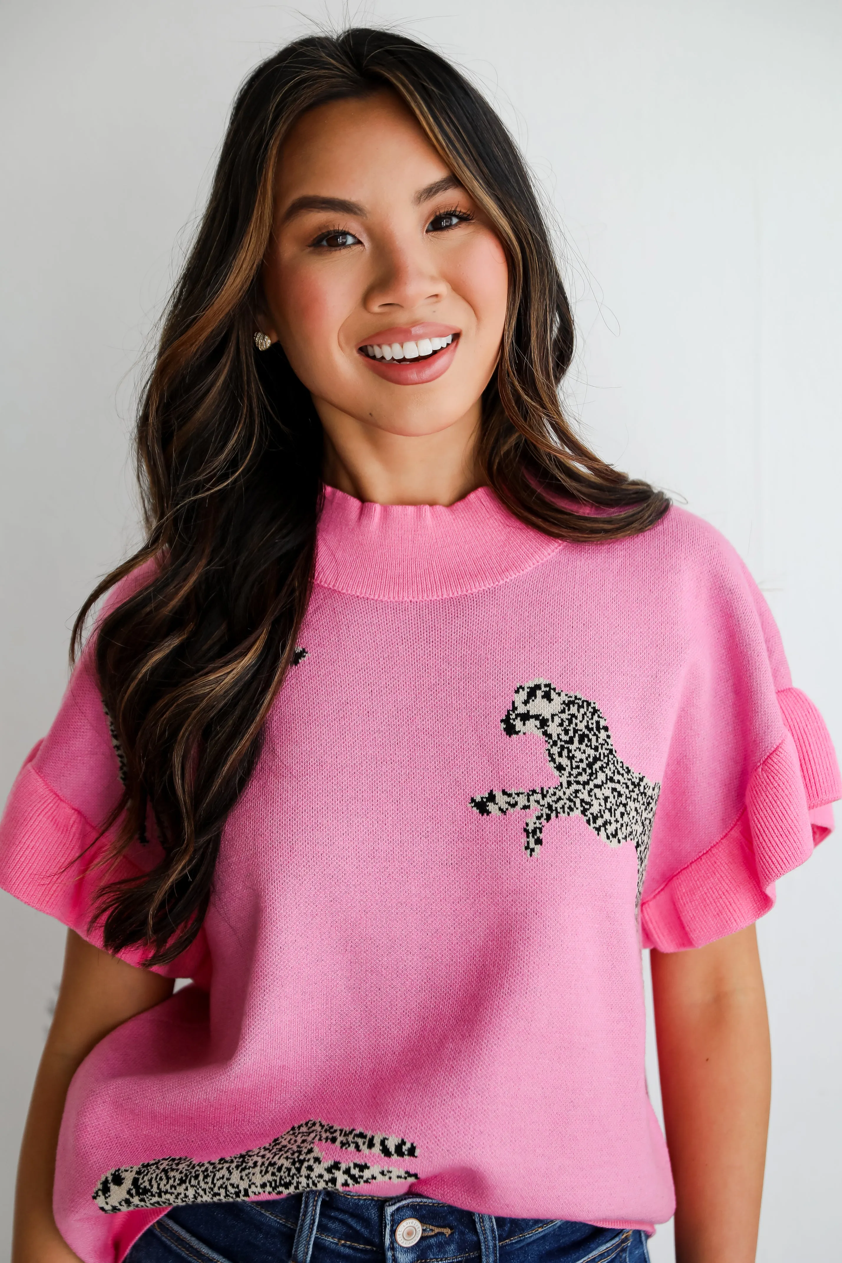 FINAL SALE - Wildly Sweet Pink Cheetah Sweater Top