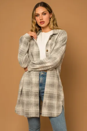 Fleece Oversize Plaid Side Pocket Warm Shacket