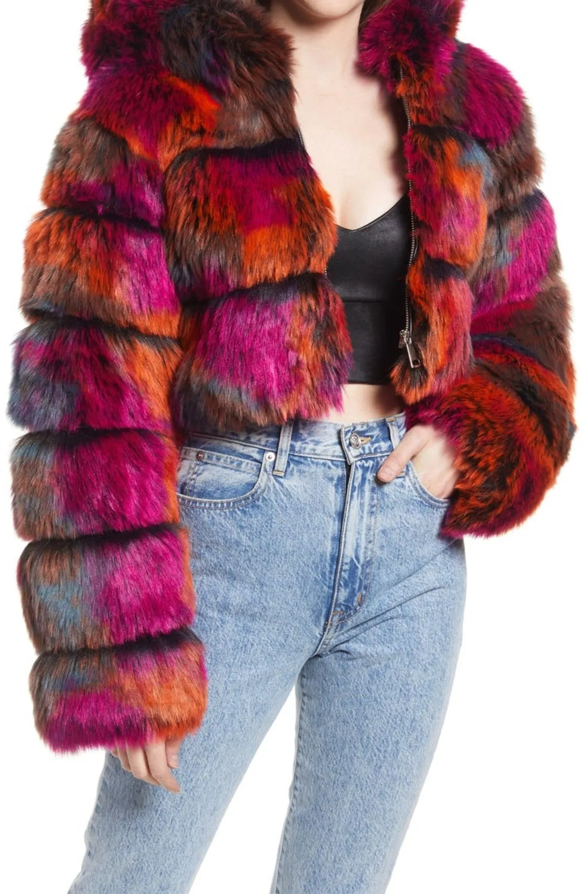 GRACELLE-MLT FAUX FUR JACKET