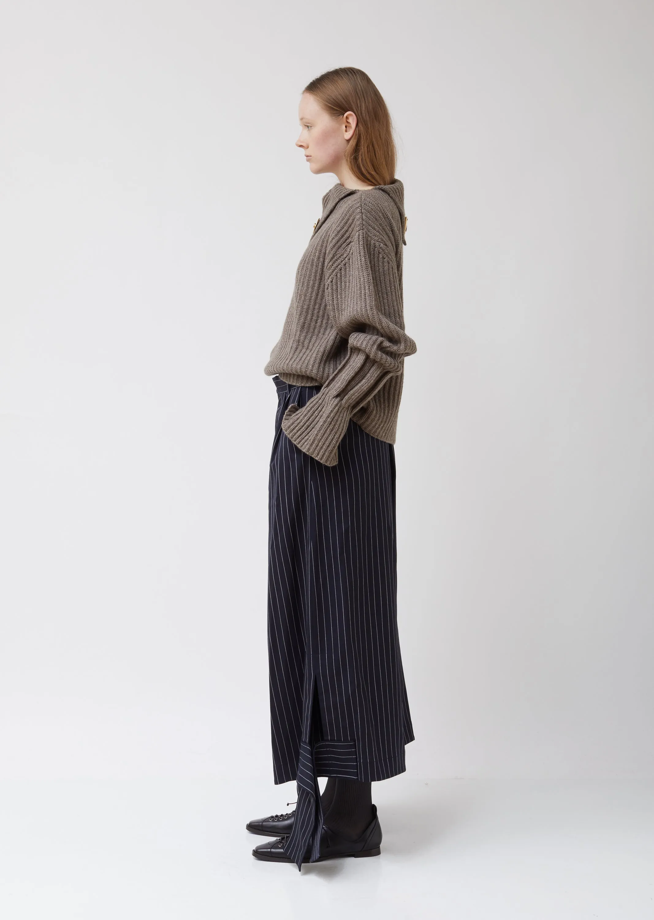 Hem Bow Wool Trousers