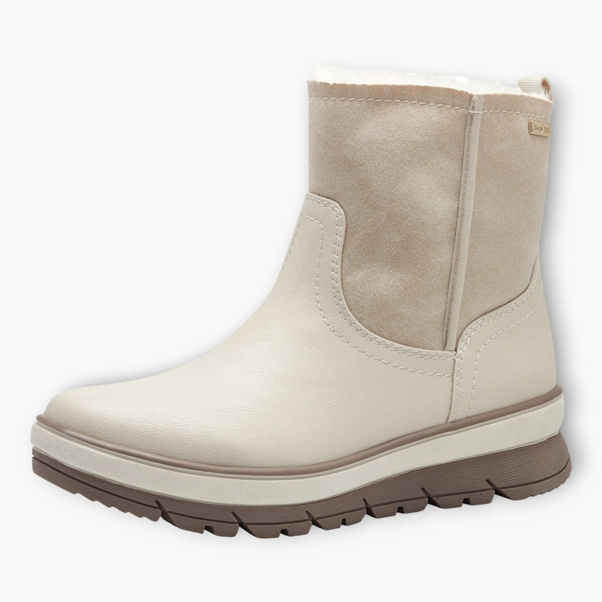 Ivory Women's Fur-Lined Boots with Wedge Sole