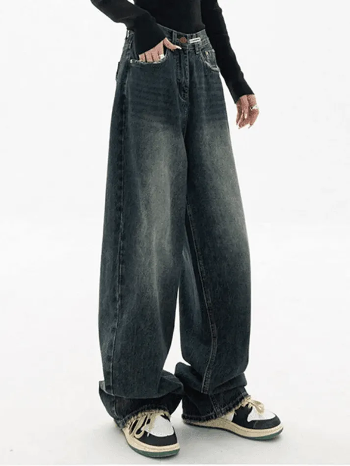 Joskaa Dark Wash Vintage Baggy Boyfriend Jeans