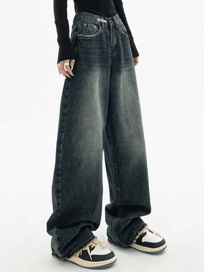 Joskaa Dark Wash Vintage Baggy Boyfriend Jeans