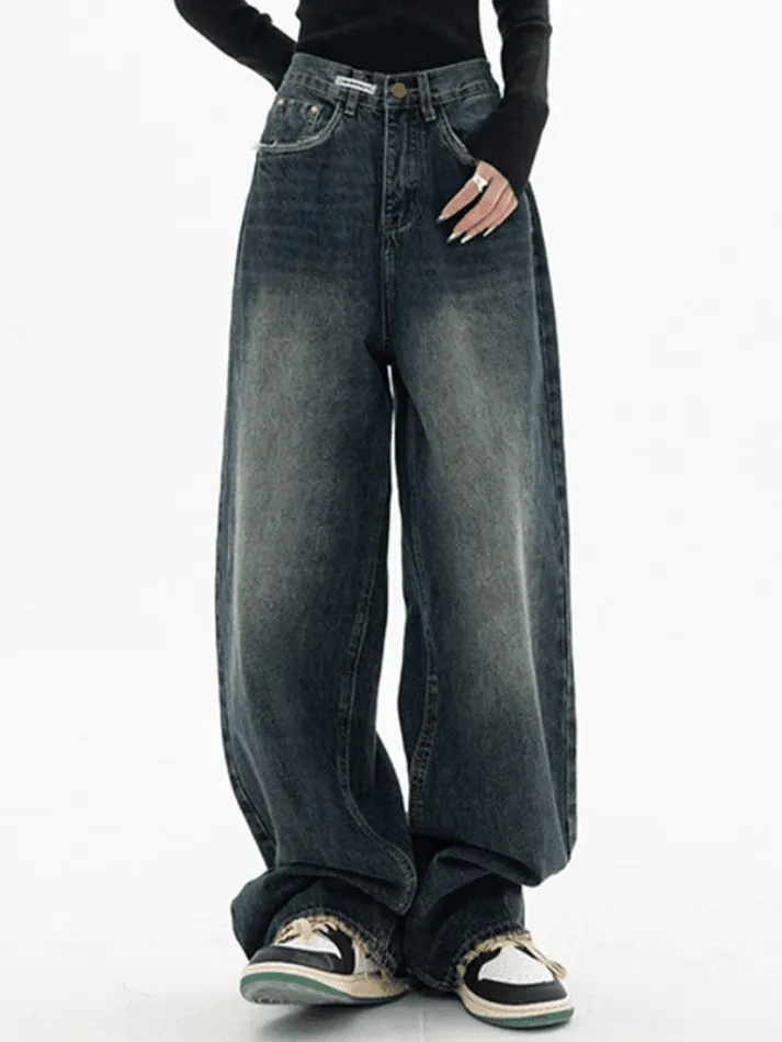 Joskaa Dark Wash Vintage Baggy Boyfriend Jeans