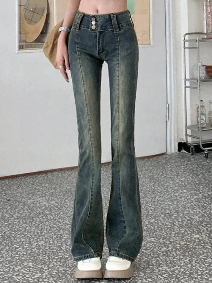 Joskaa Vintage Wash Y2K Flare Jeans