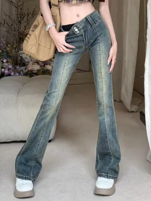 Joskaa Vintage Wash Y2K Flare Jeans