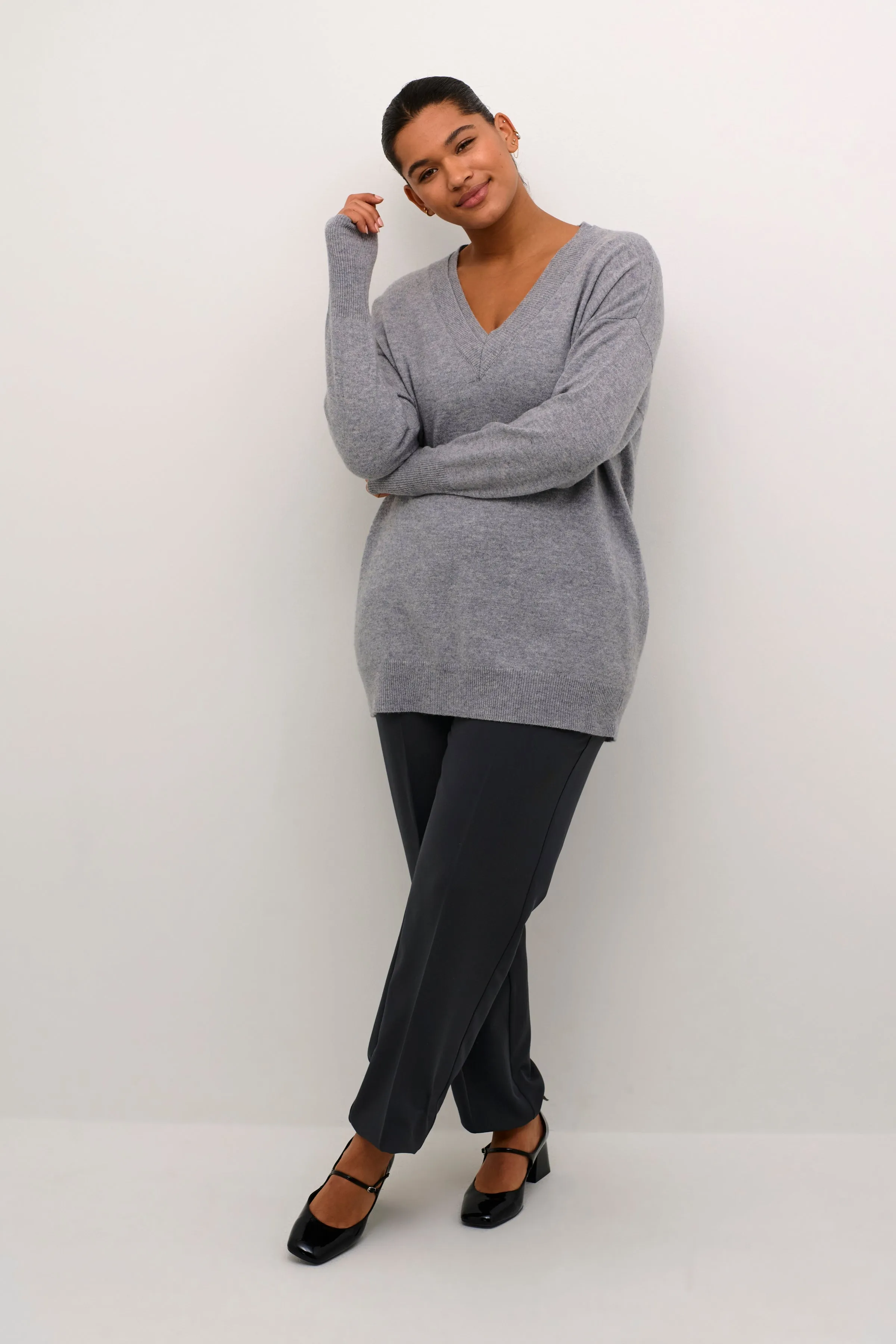 Kaffe Curve Luno Jumper in Grey