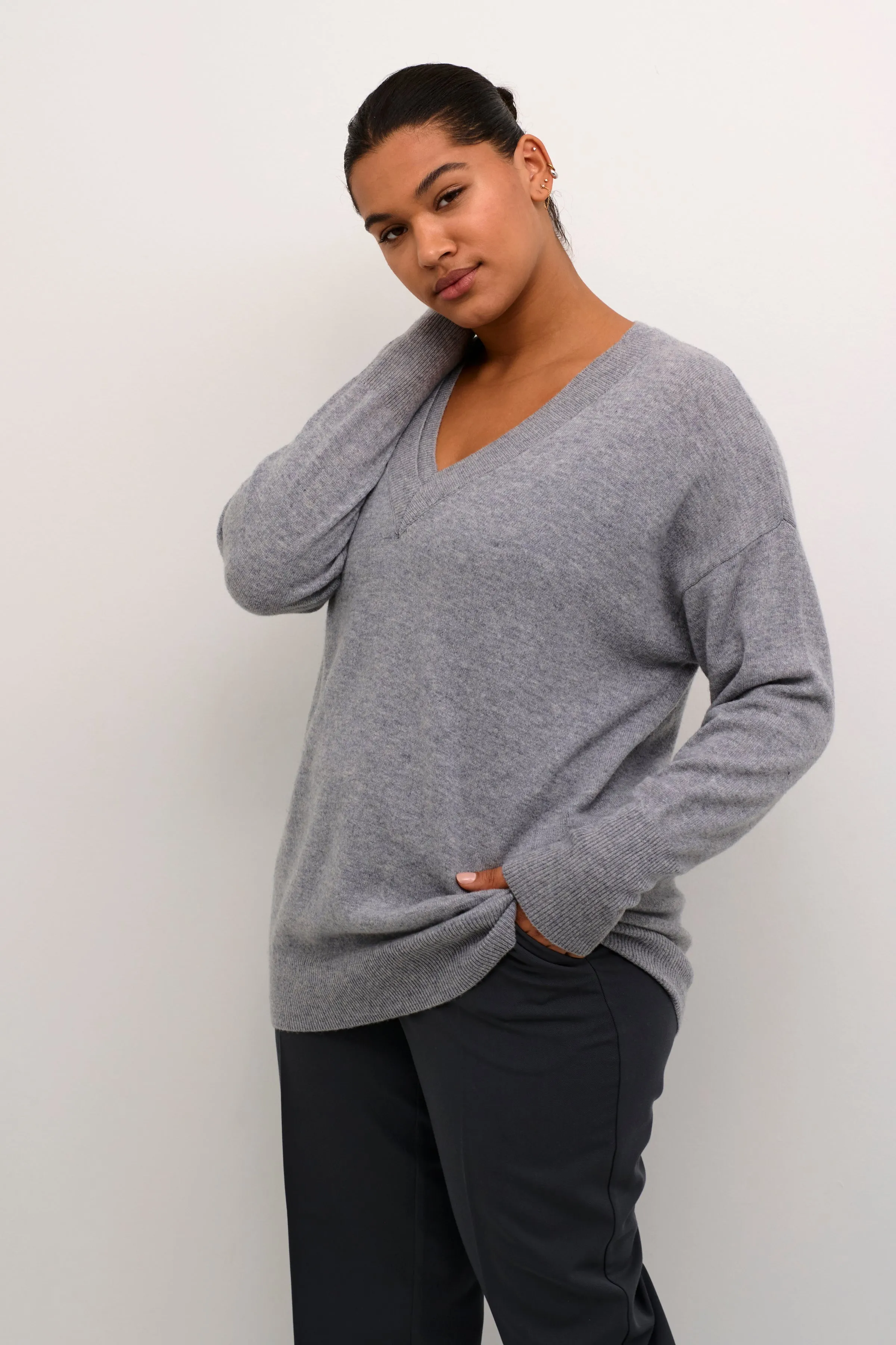 Kaffe Curve Luno Jumper in Grey