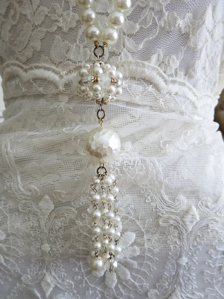 Long Elegant Pearl Necklace