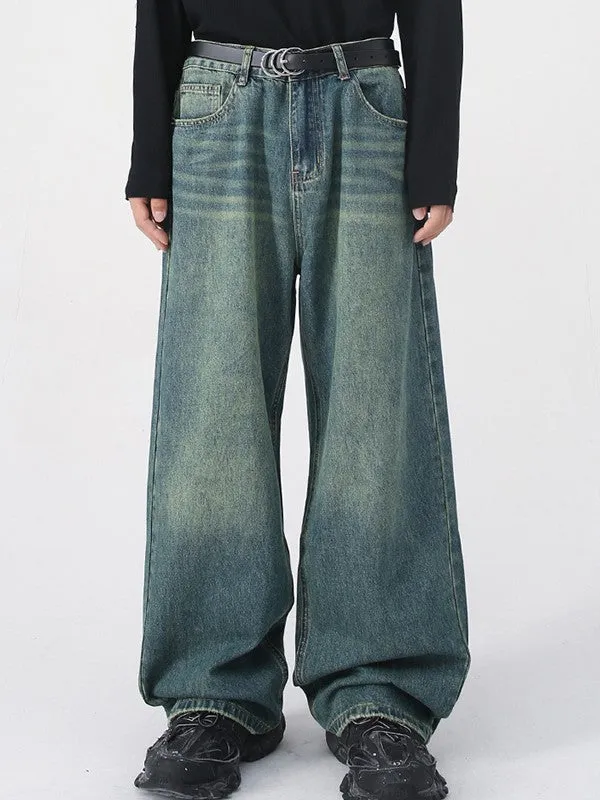 Men's Faded Vintage Denim Loose Jeans