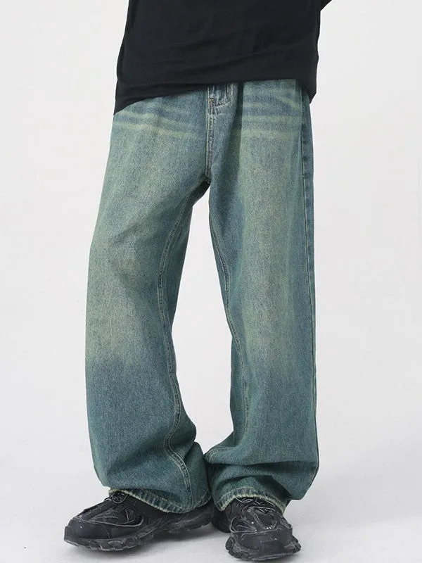 Men's Faded Vintage Denim Loose Jeans