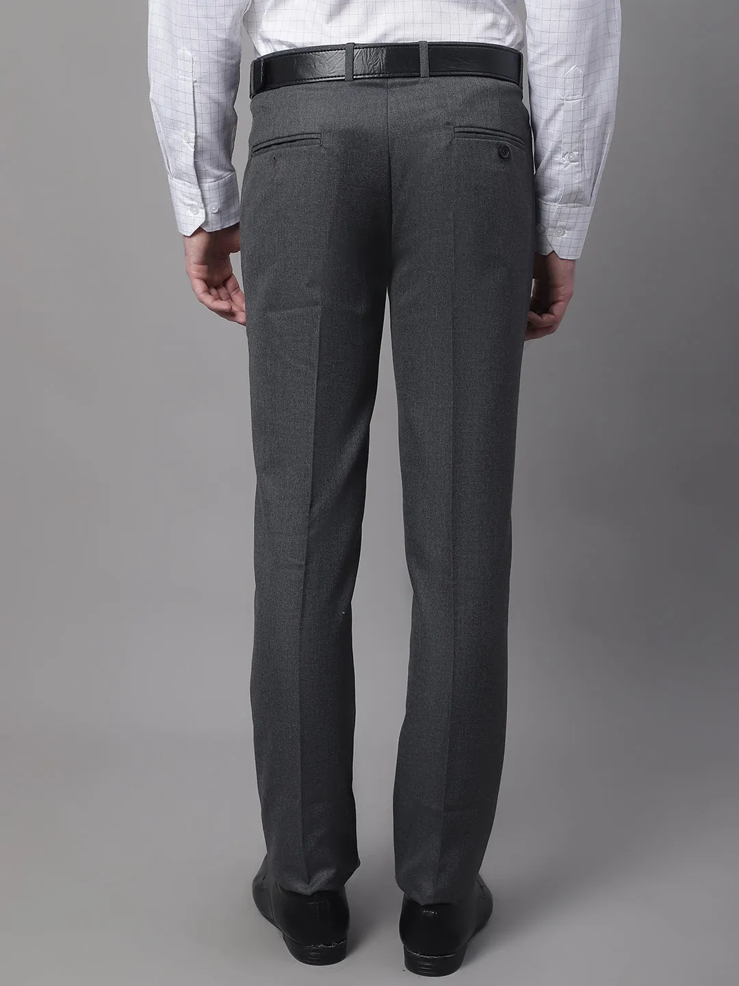 Men's Formal Flat front Charcoal  Trousers