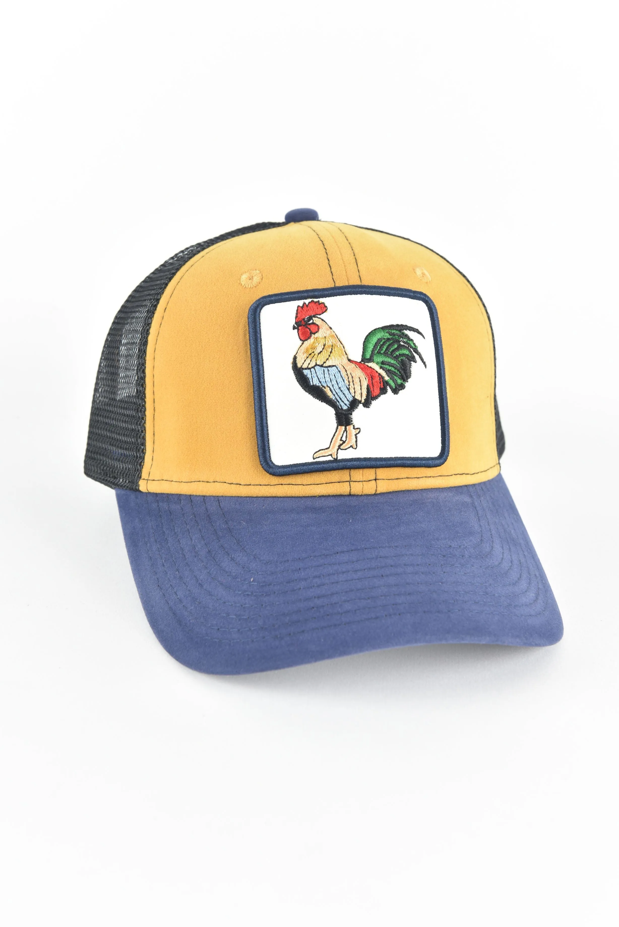 Mens Rooster Logo Baseball Cap - Blue