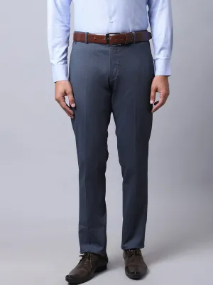 Men's Slim fit Flat front Navy Blue  Trousers