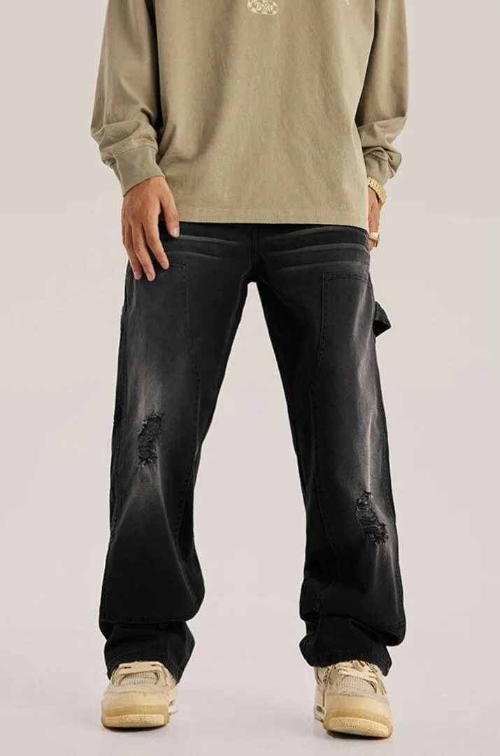 Mid Rise Washed Distressed Jeans