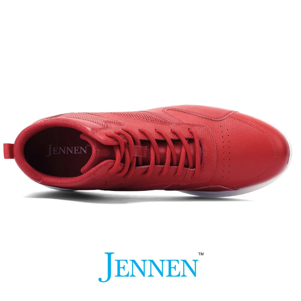 Mr. Pippen 8cm | 3.2 inches Bold Red Leather Instant Lift Sneakers