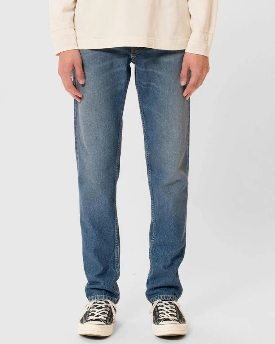 Nudie Steady Eddie II Regular Tapered Mens Jeans - Blue Haze