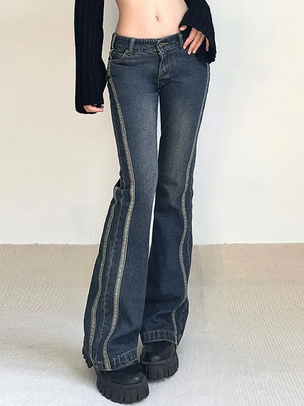 Panel Striped Vintage Flare Jeans