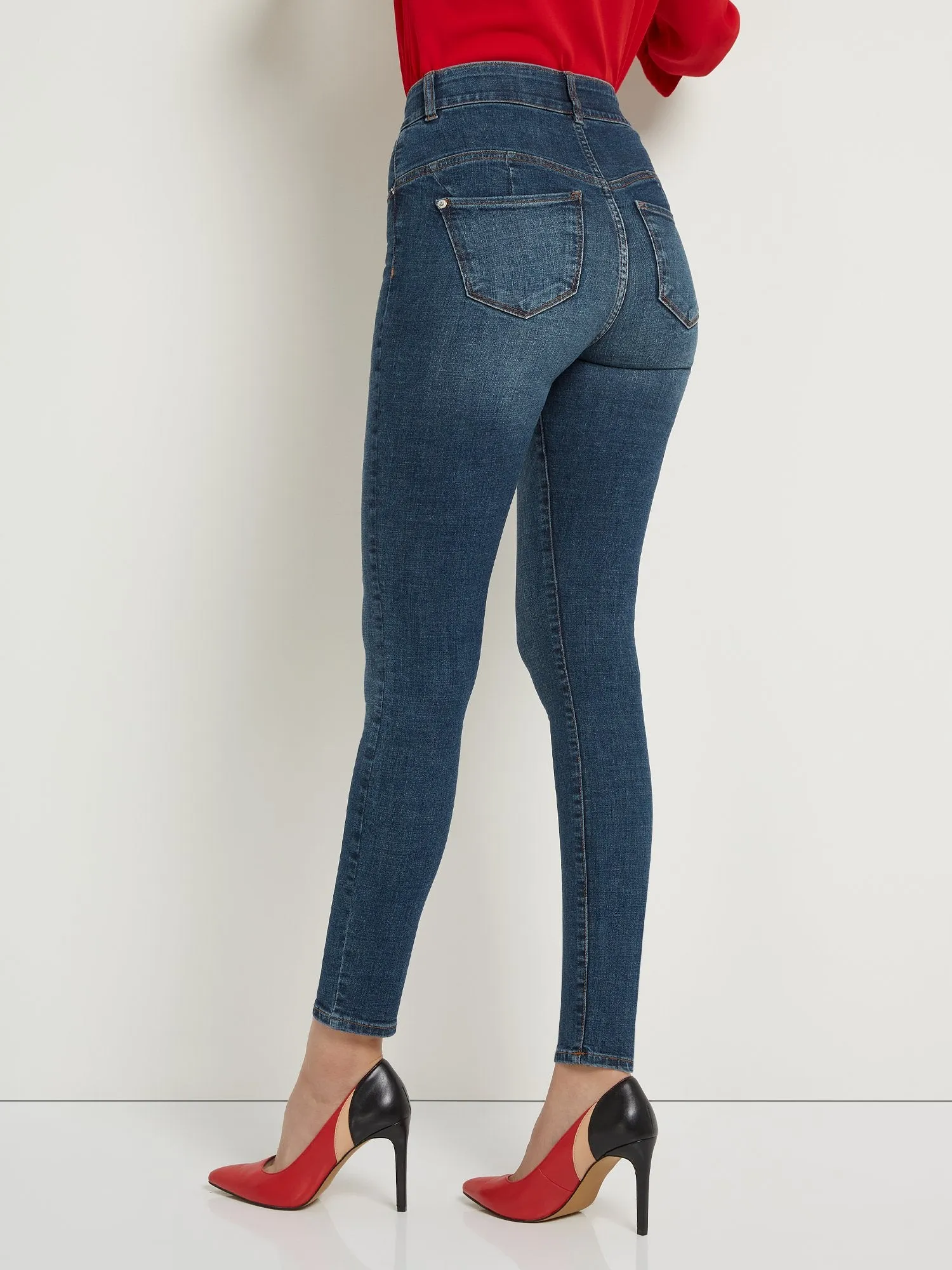 Petite Curvy Ultra High-Waisted Super-Skinny Jeans - Dark Wash