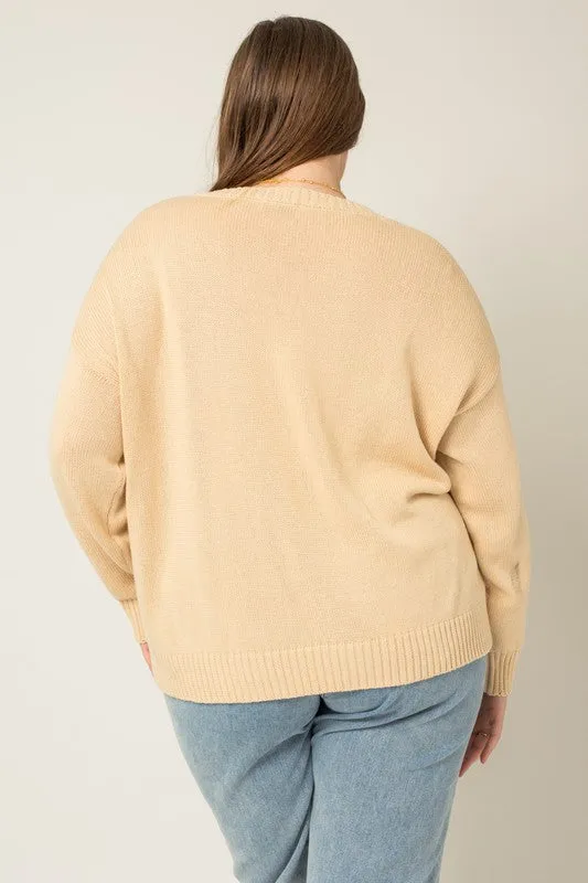 Plus Size "SunKissed" Crew Neck Relax Sweater