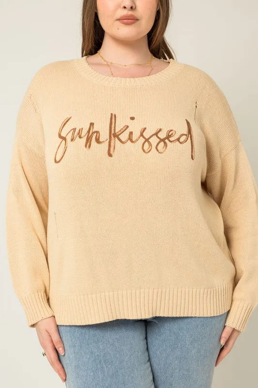 Plus Size "SunKissed" Crew Neck Relax Sweater