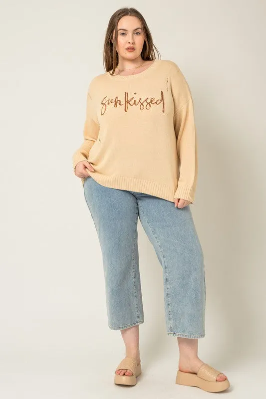 Plus Size "SunKissed" Crew Neck Relax Sweater