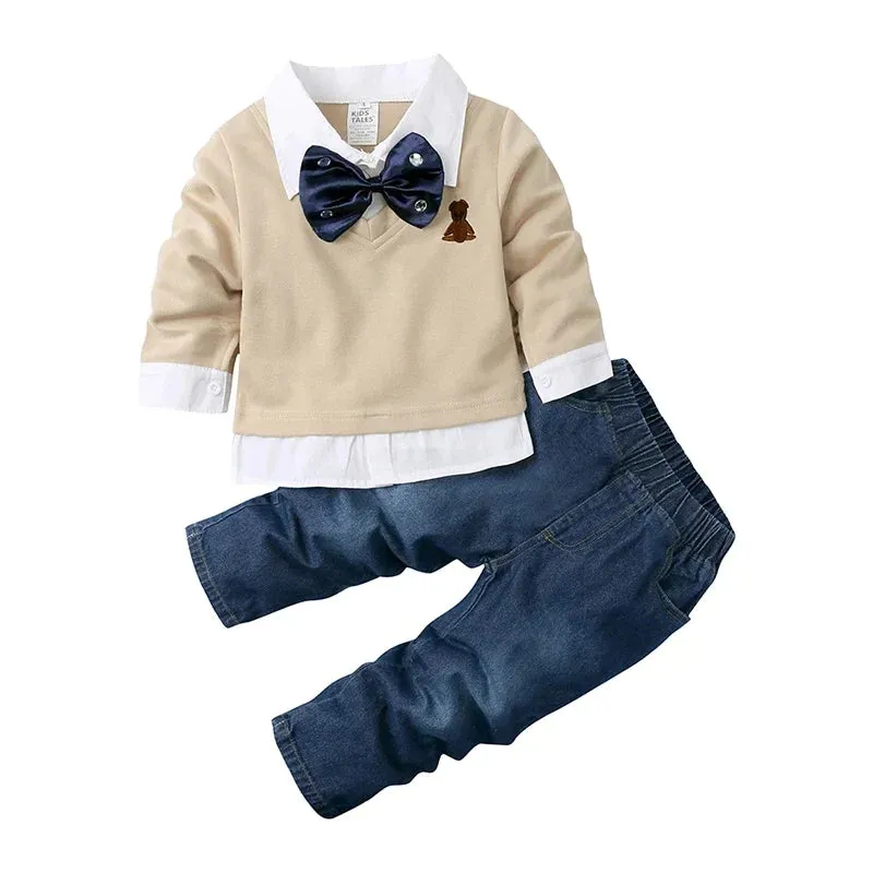 "Karlton" Dapper  Boys Preppy jean 3 PC Set