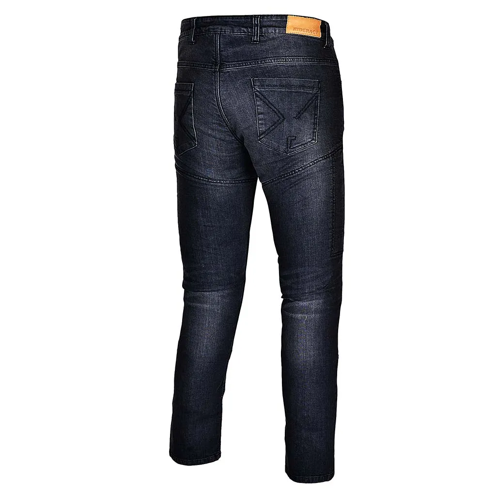 RIDERACT® Men's Reinforced Motorcycle Riding Jeans Black