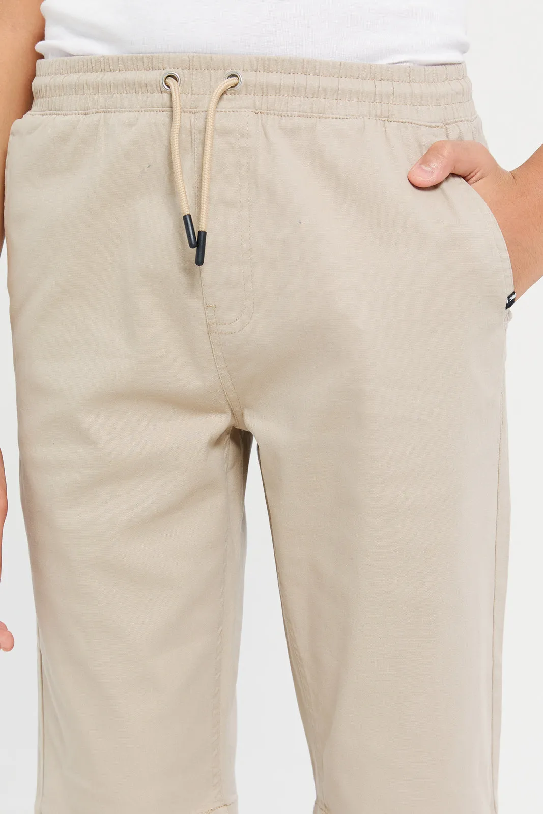 Senior Boys Beige Pull On Trouser Shorts