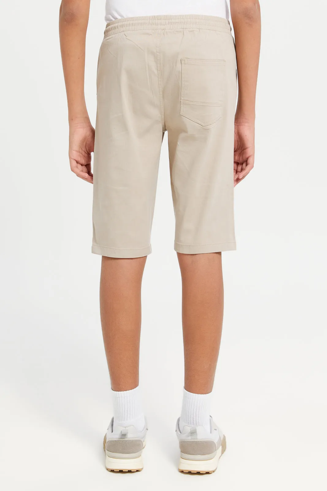 Senior Boys Beige Pull On Trouser Shorts