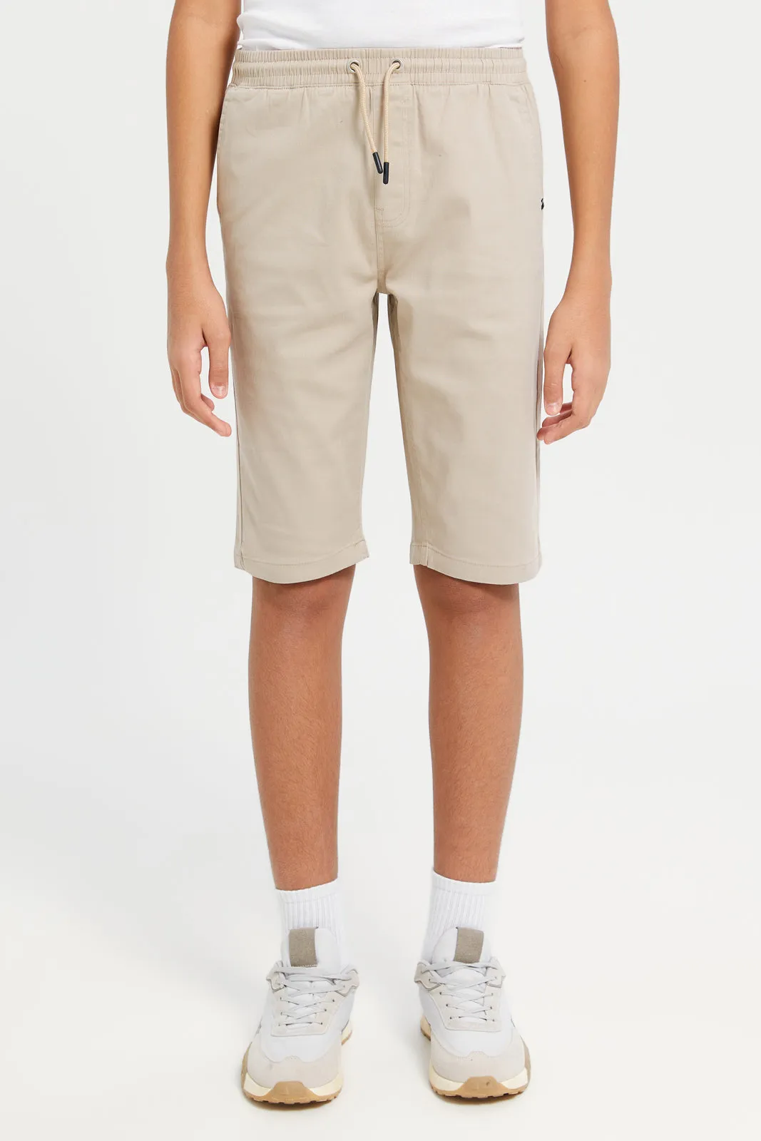 Senior Boys Beige Pull On Trouser Shorts