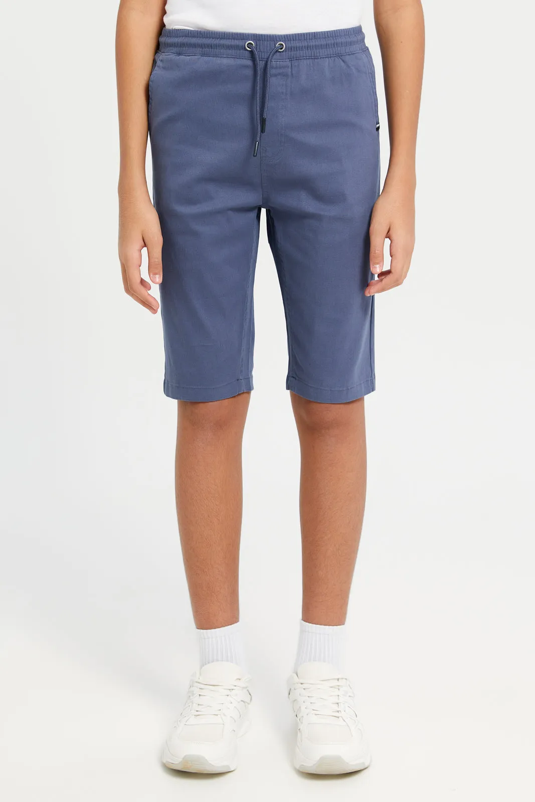 Senior Boys Blue Pull On Trouser Shorts