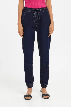 Senior Girls Navy Jogger Jeans