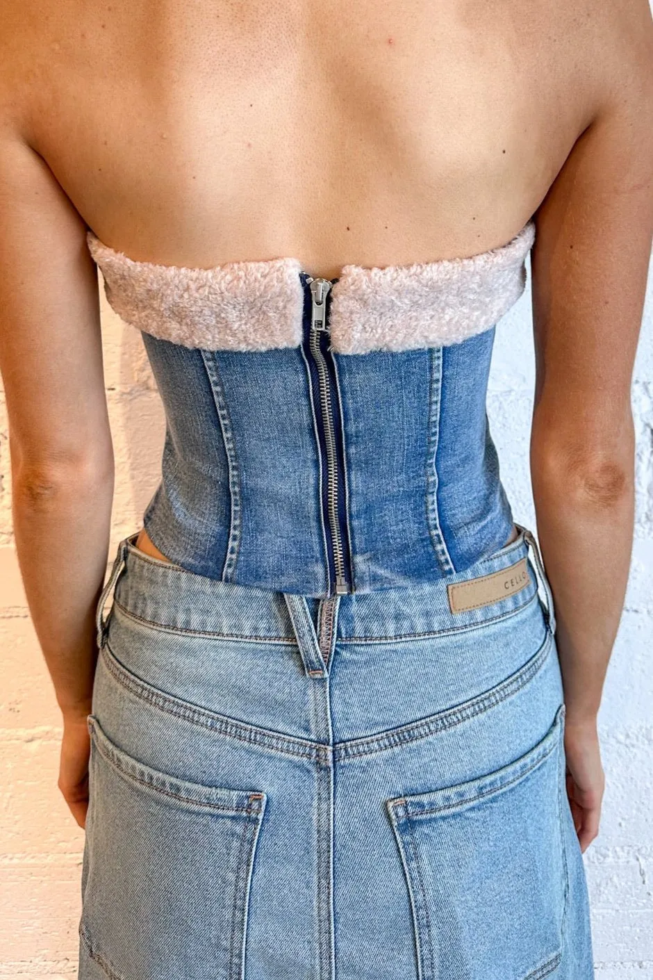 Sherpa Denim Top