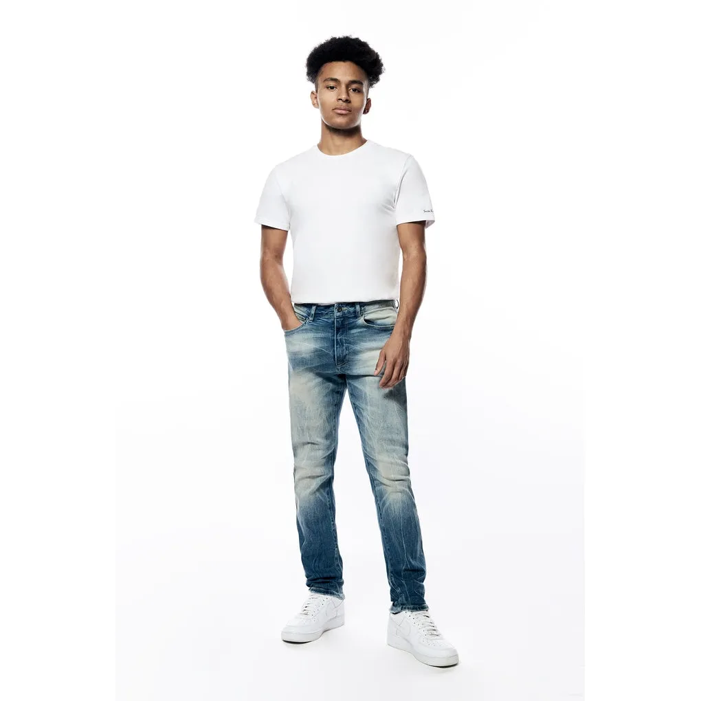 Slim Tapered Essential Premium Washed Jeans - Marion Blue