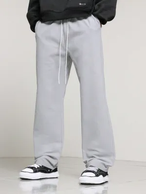 Straight Fit Sweatpants With Drawstring