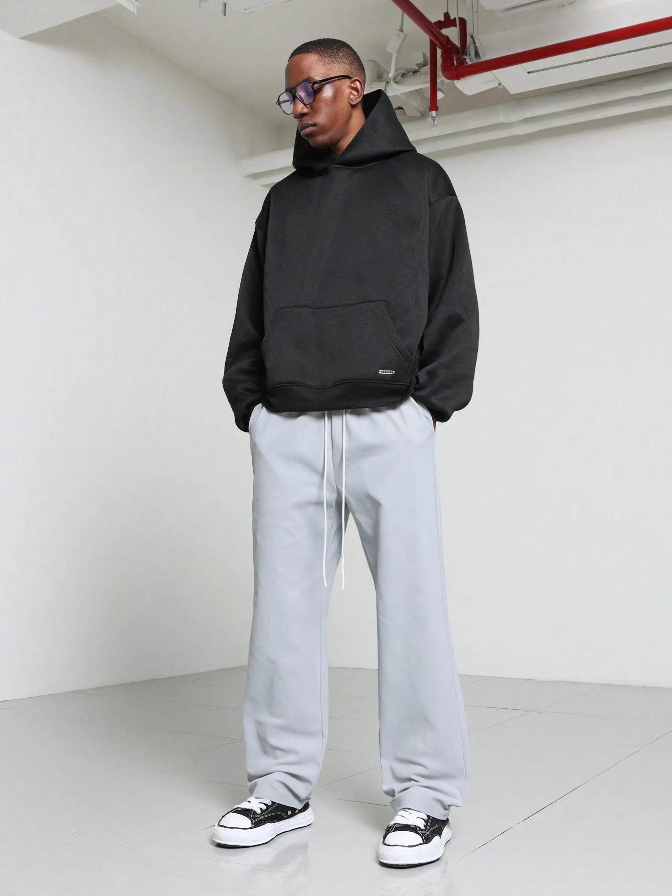 Straight Fit Sweatpants With Drawstring